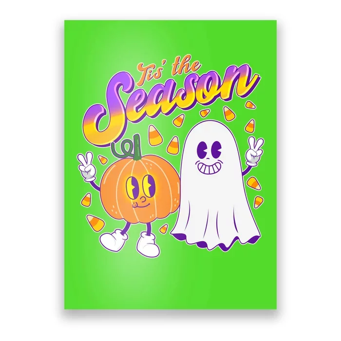 Cute Retro Halloween Tis The Season Poster