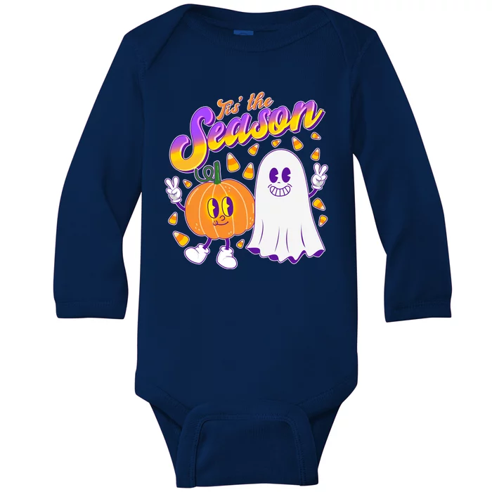 Cute Retro Halloween Tis The Season Baby Long Sleeve Bodysuit