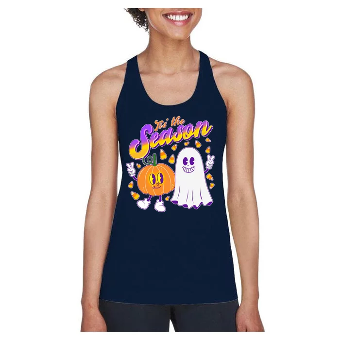 Cute Retro Halloween Tis The Season Women's Racerback Tank