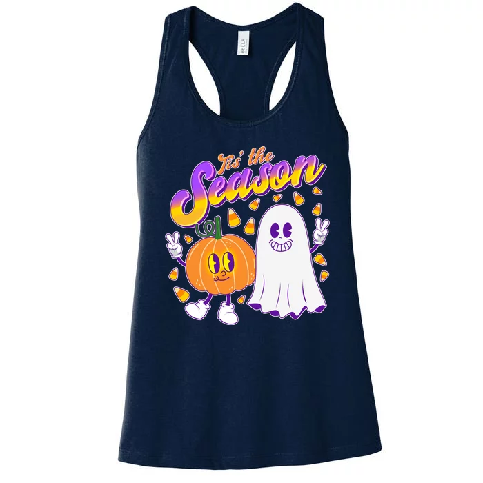 Cute Retro Halloween Tis The Season Women's Racerback Tank