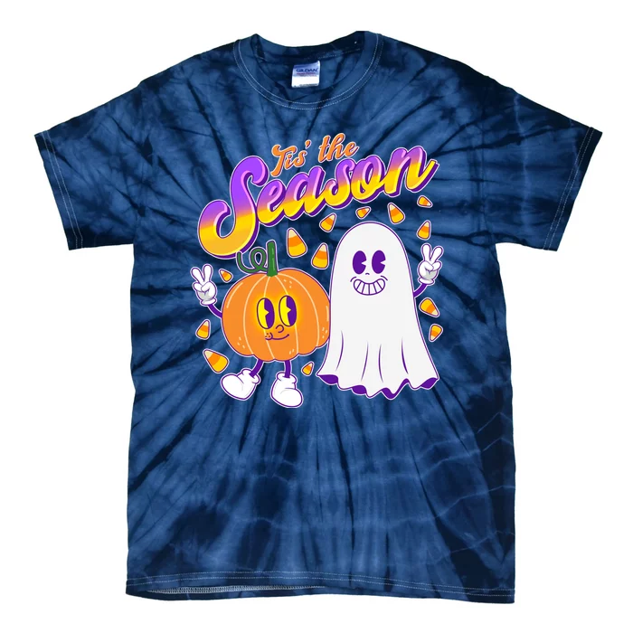 Cute Retro Halloween Tis The Season Tie-Dye T-Shirt