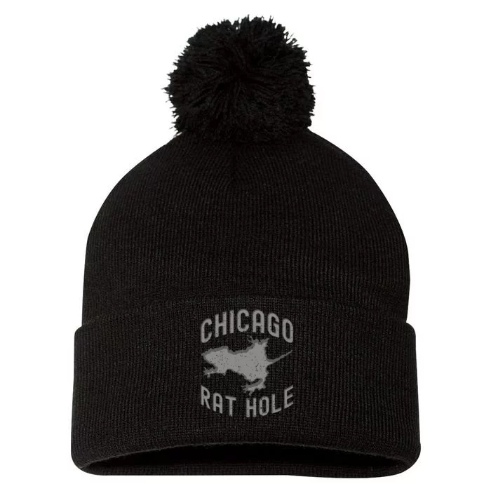 Chicago Rat Hole. Hilarious Souvenir From Chicago Funny Pom Pom 12in Knit Beanie