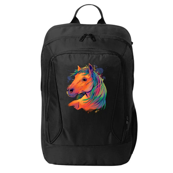 Colorful Rainbow Horse City Backpack