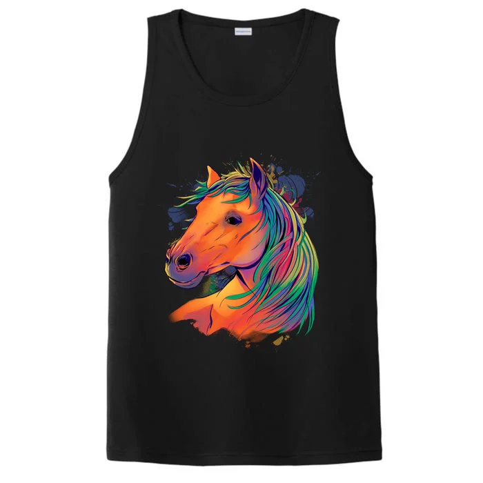 Colorful Rainbow Horse Performance Tank