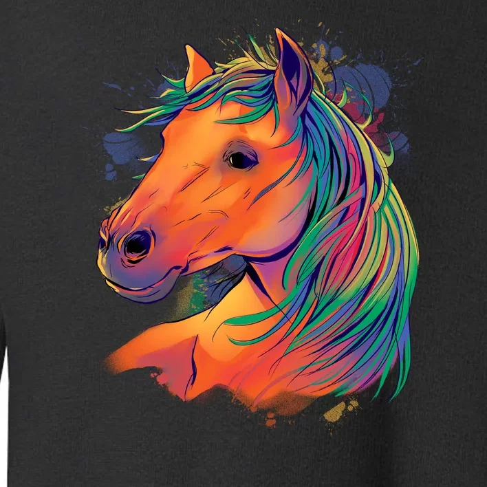 Colorful Rainbow Horse Toddler Sweatshirt