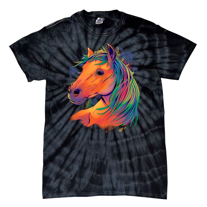 Colorful Rainbow Horse Tie-Dye T-Shirt