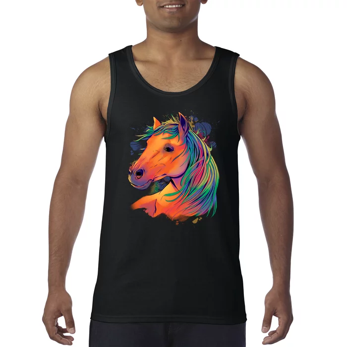 Colorful Rainbow Horse Tank Top