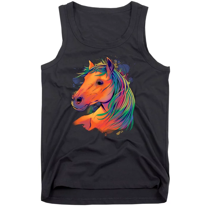 Colorful Rainbow Horse Tank Top