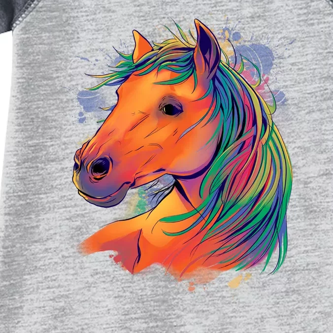 Colorful Rainbow Horse Infant Baby Jersey Bodysuit