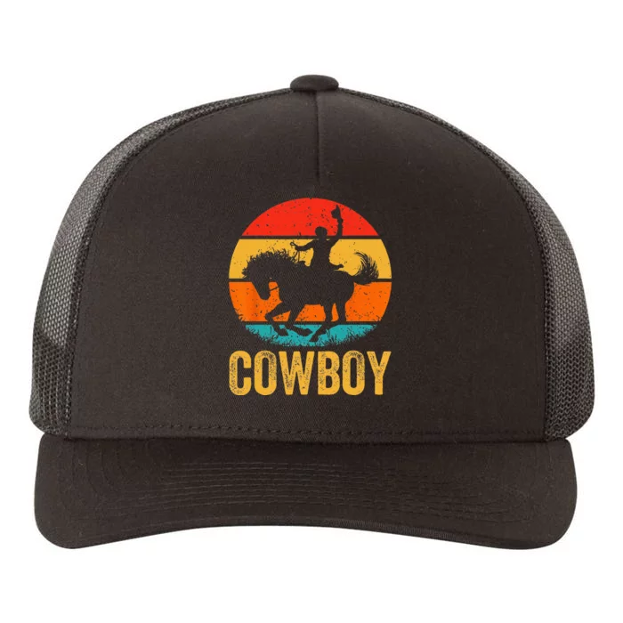 Cowboy Rodeo Horse Gifts Country Vintage Western Cowboy Yupoong Adult 5-Panel Trucker Hat