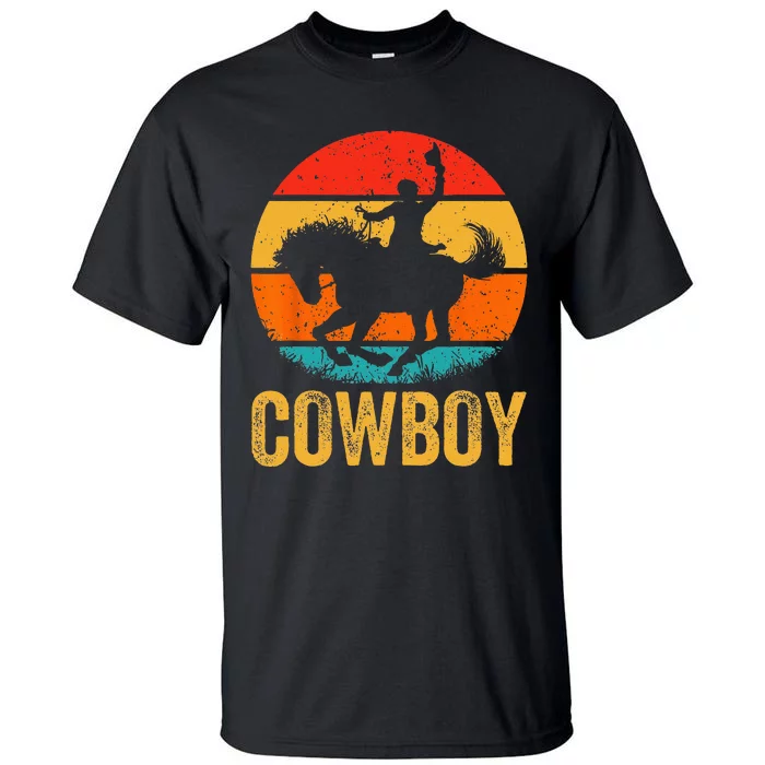 Cowboy Rodeo Horse Gifts Country Vintage Western Cowboy Tall T-Shirt