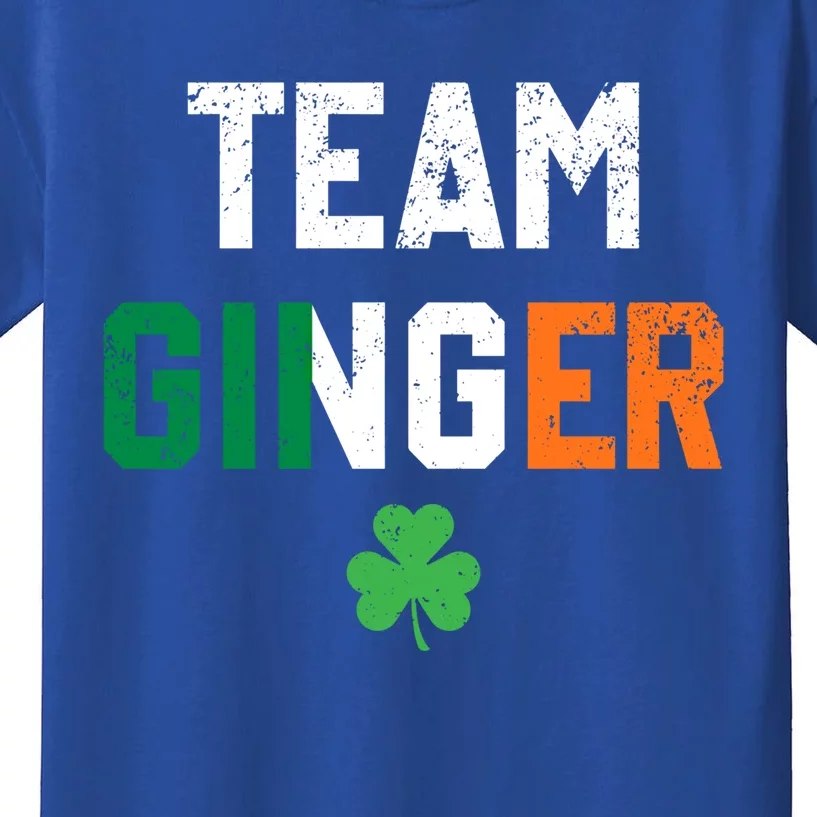 Cute Red Head Team Ginger St Patricks Day Green Irish Flag Funny Gift Kids T-Shirt