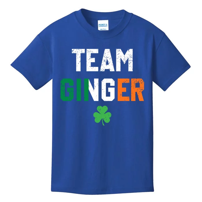 Cute Red Head Team Ginger St Patricks Day Green Irish Flag Funny Gift Kids T-Shirt