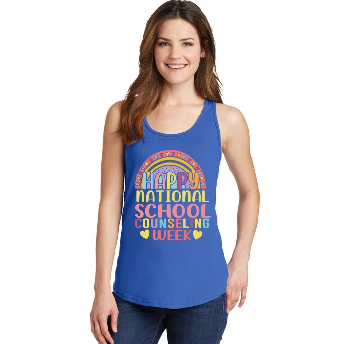 Cute Rainbow Happy National School Counseling Week Counselor Great Gift Ladies Essential Tank