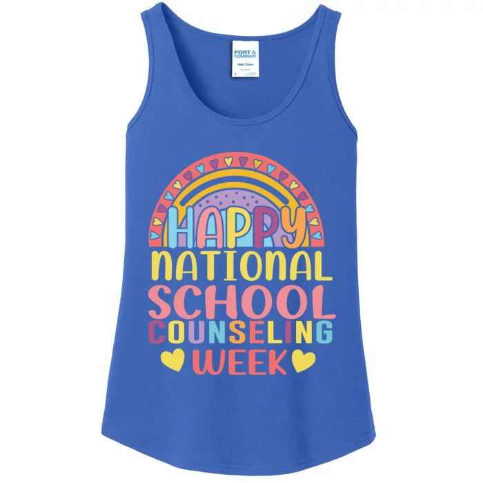 Cute Rainbow Happy National School Counseling Week Counselor Great Gift Ladies Essential Tank