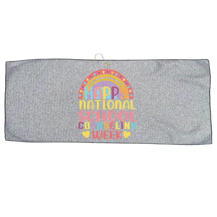 Cute Rainbow Happy National School Counseling Week Counselor Great Gift Large Microfiber Waffle Golf Towel