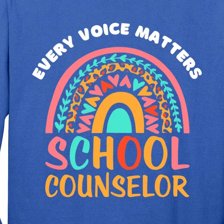 Cute Rainbow Happy National School Counseling Week Counselor Gift Tall Long Sleeve T-Shirt