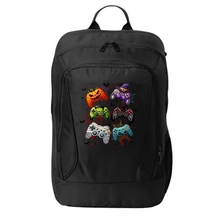 Cool Retro Halloween Gaming Controllers City Backpack