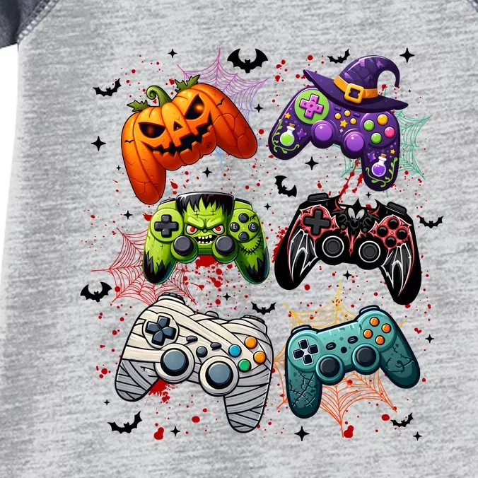 Cool Retro Halloween Gaming Controllers Infant Baby Jersey Bodysuit