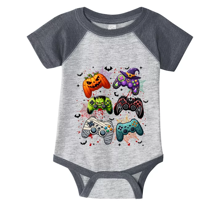 Cool Retro Halloween Gaming Controllers Infant Baby Jersey Bodysuit