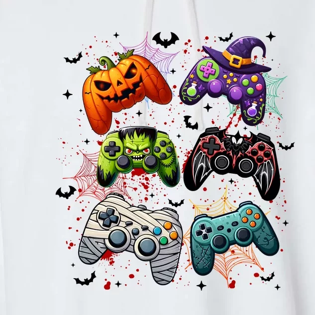 Cool Retro Halloween Gaming Controllers Garment-Dyed Fleece Hoodie