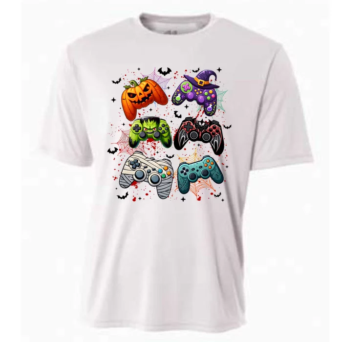 Cool Retro Halloween Gaming Controllers Cooling Performance Crew T-Shirt