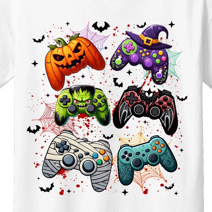 Cool Retro Halloween Gaming Controllers Kids T-Shirt