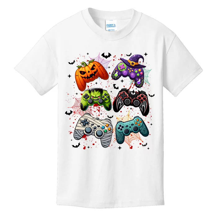 Cool Retro Halloween Gaming Controllers Kids T-Shirt