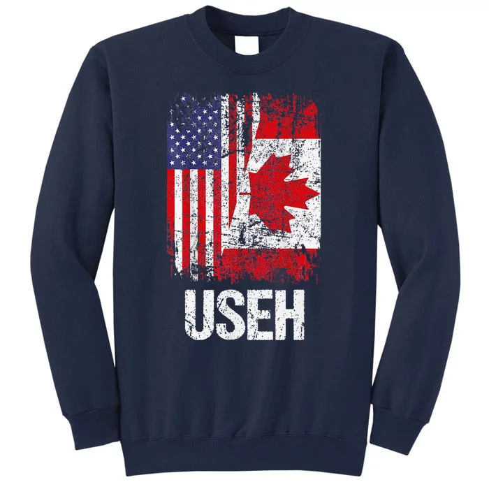 Canadian Roots Half Canadian American Useh Canada Usa Flag Tall Sweatshirt