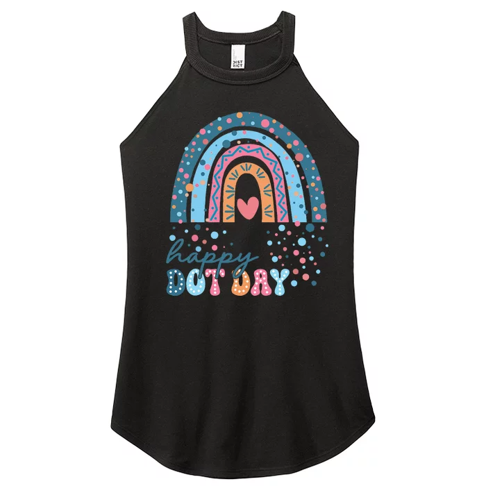 Cute Rainbow Happy Dot Day Gift Women’s Perfect Tri Rocker Tank