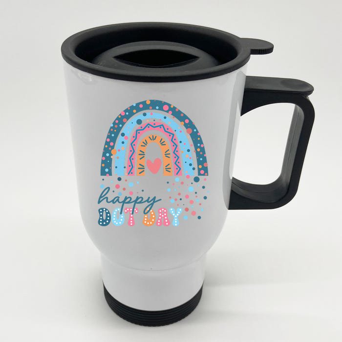 Cute Rainbow Happy Dot Day Gift Front & Back Stainless Steel Travel Mug