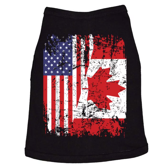 CANADIAN ROOTS Half American Flag CANADA Doggie Tank