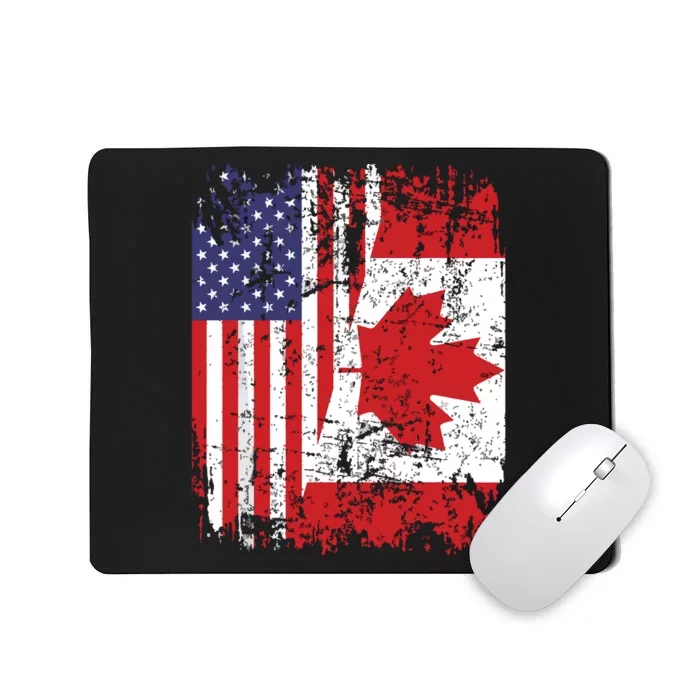 CANADIAN ROOTS Half American Flag CANADA Mousepad