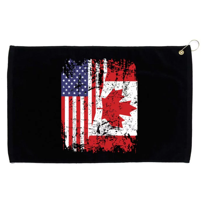 CANADIAN ROOTS Half American Flag CANADA Grommeted Golf Towel