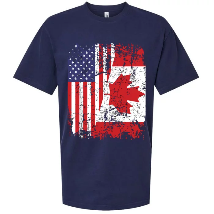 CANADIAN ROOTS Half American Flag CANADA Sueded Cloud Jersey T-Shirt