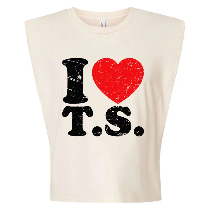 Cute Red Heart I Love T.S Garment-Dyed Women's Muscle Tee