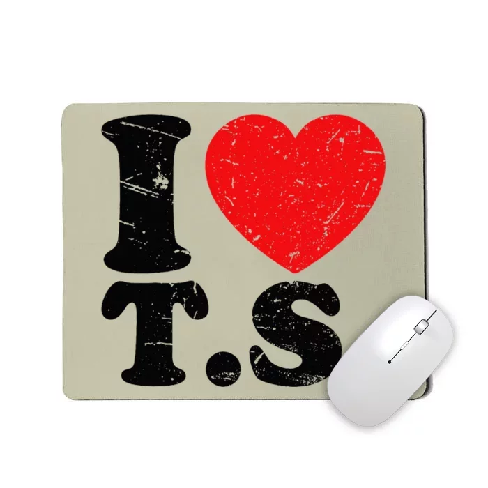 Cute Red Heart I Love T.S Mousepad