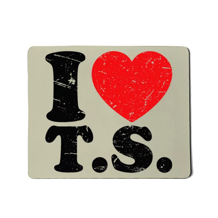 Cute Red Heart I Love T.S Mousepad