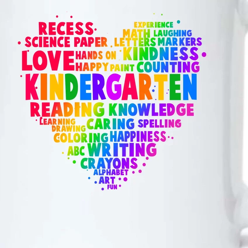 Cute Rainbow Heart Kindergarten Word Art Black Color Changing Mug