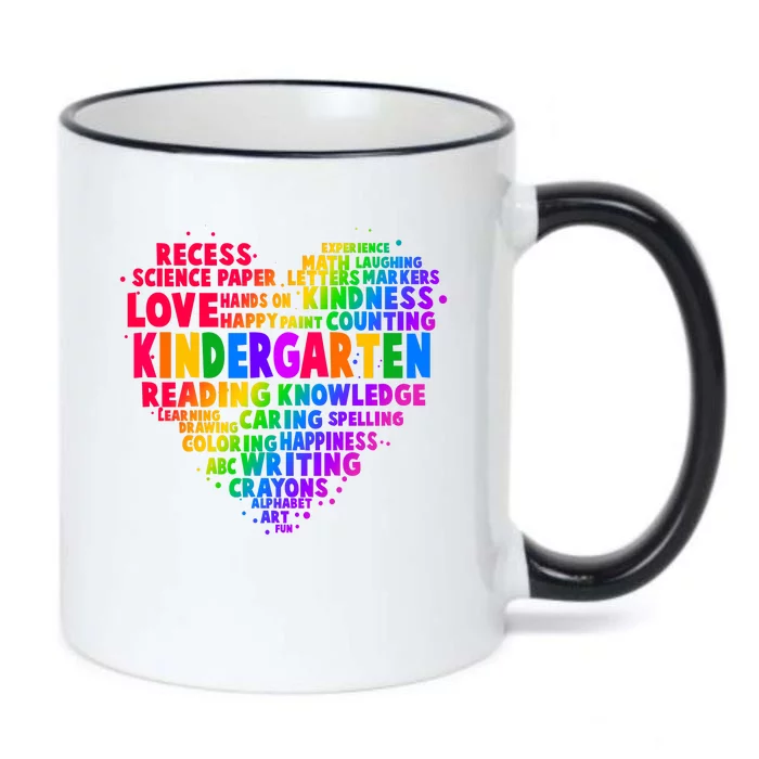 Cute Rainbow Heart Kindergarten Word Art Black Color Changing Mug