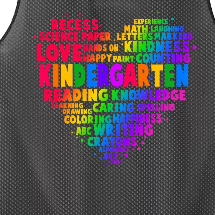 Cute Rainbow Heart Kindergarten Word Art Mesh Reversible Basketball Jersey Tank