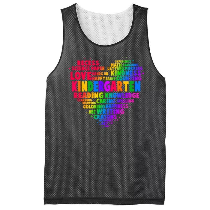 Cute Rainbow Heart Kindergarten Word Art Mesh Reversible Basketball Jersey Tank