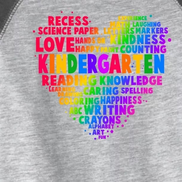 Cute Rainbow Heart Kindergarten Word Art Toddler Fine Jersey T-Shirt