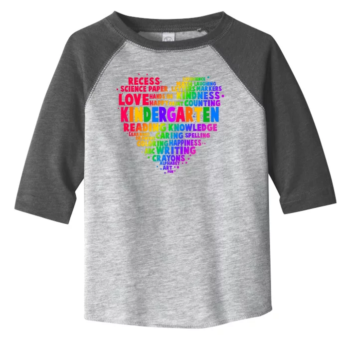 Cute Rainbow Heart Kindergarten Word Art Toddler Fine Jersey T-Shirt