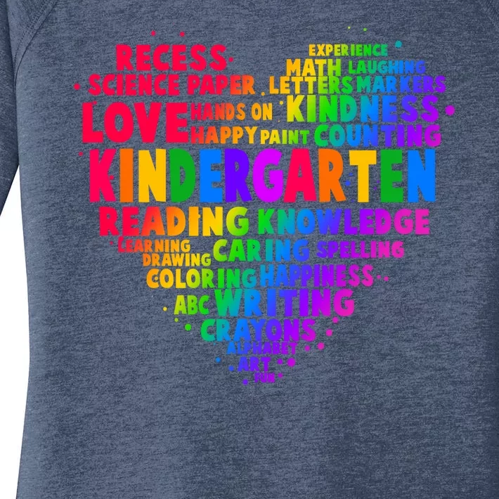 Cute Rainbow Heart Kindergarten Word Art Women's Perfect Tri Tunic Long Sleeve Shirt