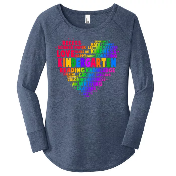 Cute Rainbow Heart Kindergarten Word Art Women's Perfect Tri Tunic Long Sleeve Shirt