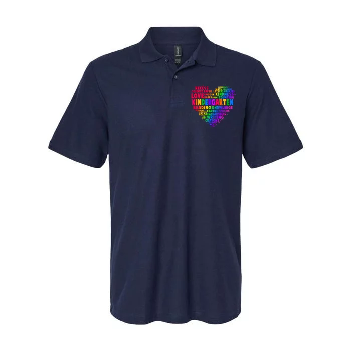 Cute Rainbow Heart Kindergarten Word Art Softstyle Adult Sport Polo