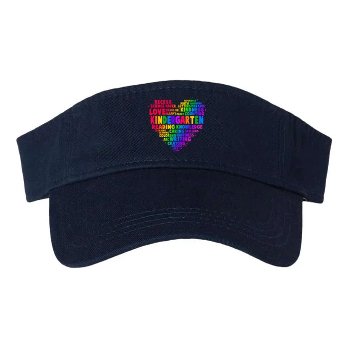 Cute Rainbow Heart Kindergarten Word Art Valucap Bio-Washed Visor