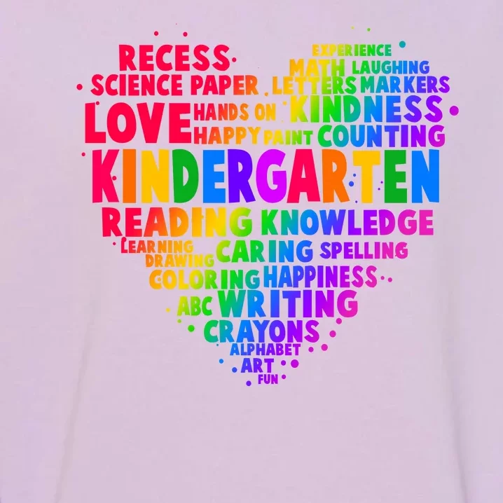 Cute Rainbow Heart Kindergarten Word Art Garment-Dyed Sweatshirt