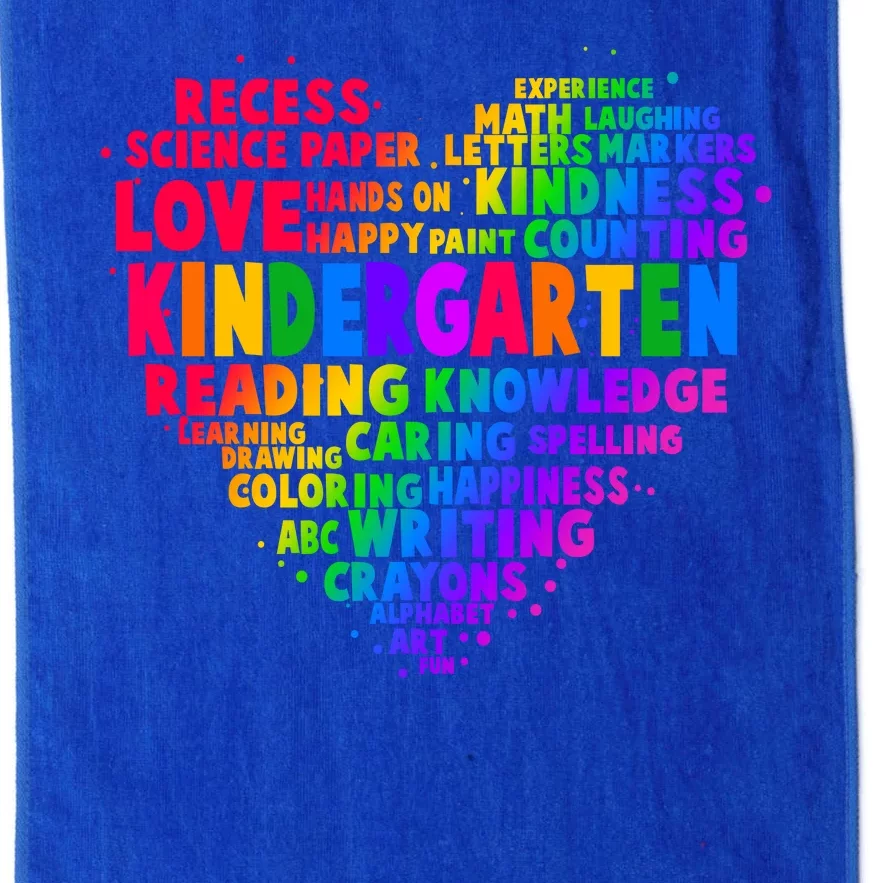 Cute Rainbow Heart Kindergarten Word Art Platinum Collection Golf Towel